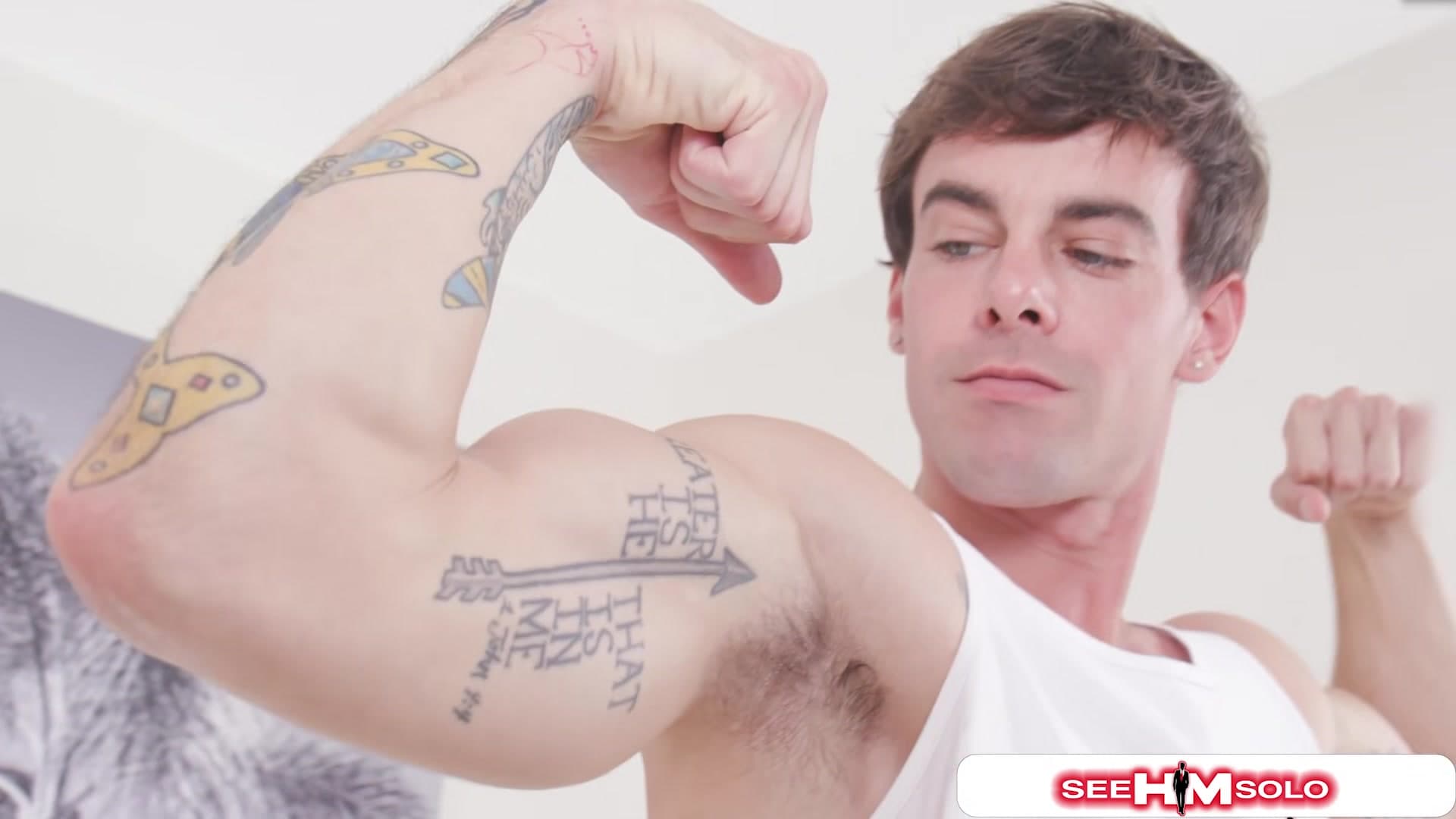 Hunk Handsome Austin T Strokes His Hard Cock Until He Cums!